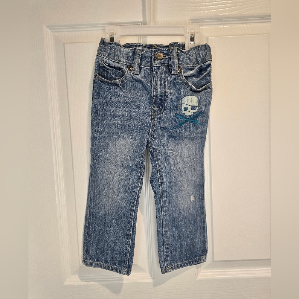 Baby Gap Denim Jeans with Skull detail size 2